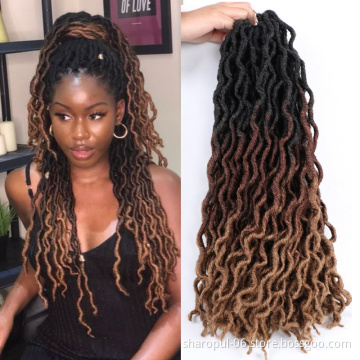 New Wavy Mermaid gpsy locs hair extension 3tone Color Ombre Faux Locs Crochet Braiding Hair